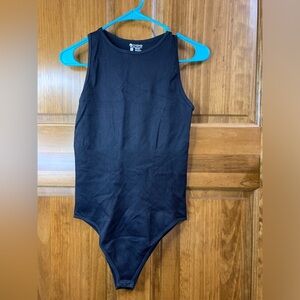 Womens OQQ Black Ribbed Body Suit Size Large